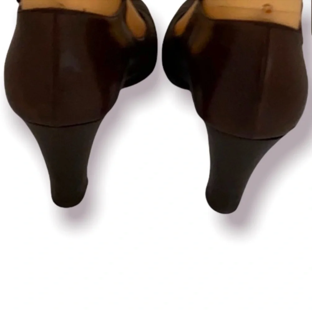 Authentic Marc Jacobs designer heeled Mary Jane brown leather shoes sz 8